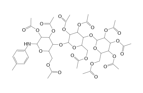 D-Glucopyranosylamine, O-2,3,4,6-tetra-O-acetyl-.beta.-D-glucopyranosyl-(1.fwdarw.4)-O-2,3,6-tri-O-acetyl-.beta.-D-glucopyranosyl-(1.fwdarw.4)-N-(4-methylphenyl)-, 2,3,6-triacetate