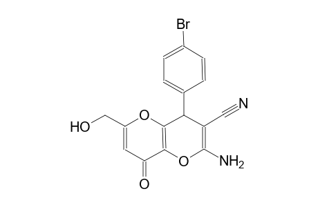 pyrano[3,2-b]pyran-3-carbonitrile, 2-amino-4-(4-bromophenyl)-4,8-dihydro-6-(hydroxymethyl)-8-oxo-
