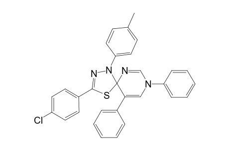 Spiro[3'-(4"-Methylphenyl)-5'-(4"-chlorophenyl)pyrimidine-3,5-diphenyl-4(1H), 2'(3'H)-[1,3,4]thiadiazole]