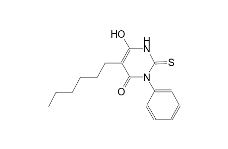 4(1H)-pyrimidinone, 5-hexyl-2,3-dihydro-6-hydroxy-3-phenyl-2-thioxo-