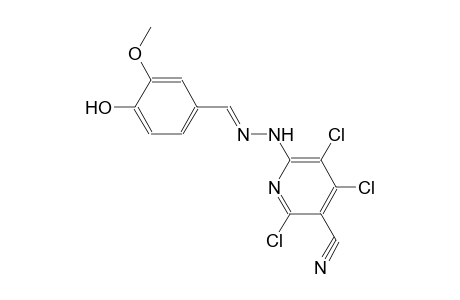 2,4,5-trichloro-6-[(2E)-2-(4-hydroxy-3-methoxybenzylidene)hydrazino]nicotinonitrile