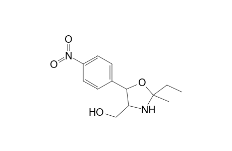 4-(Hydroxymethyl)-2-ethyl-2-methyl-5-(p-nitrophenyl)-1,3-oxazolidine