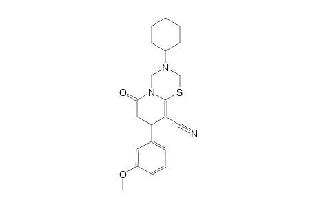 2H,6H-pyrido[2,1-b][1,3,5]thiadiazine-9-carbonitrile, 3-cyclohexyl-3,4,7,8-tetrahydro-8-(3-methoxyphenyl)-6-oxo-