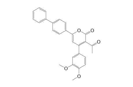 6-([1,1'-biphenyl]-4-yl)-3-acetyl-4-(3,4-dimethoxyphenyl)-2H-pyran-2-one