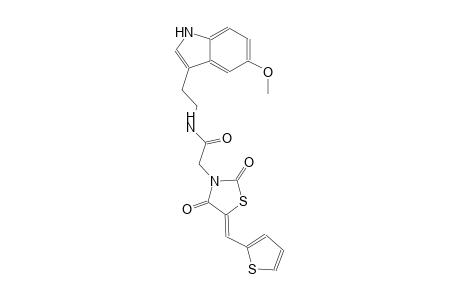 2-[(5Z)-2,4-dioxo-5-(2-thienylmethylene)-1,3-thiazolidin-3-yl]-N-[2-(5-methoxy-1H-indol-3-yl)ethyl]acetamide