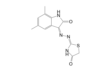 (2E)-1,3-thiazolidine-2,4-dione 2-{[(3Z)-5,7-dimethyl-2-oxo-1,2-dihydro-3H-indol-3-ylidene]hydrazone}