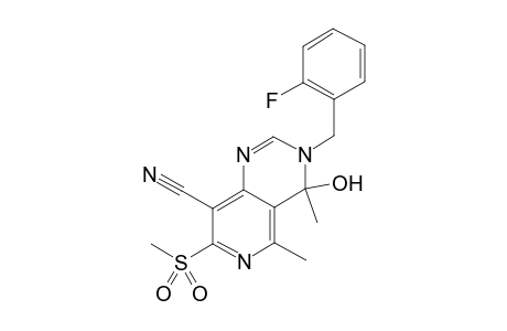 3-o-fluorobenzyl-4,5-dimethyl-4-hydroxy-7-methylsulfonyl-8-cyano-3,4-dihydropyrido[4,3-d]pyrimidine