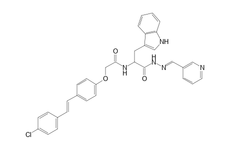 N-(3-(1H-indol-3-yl)-1-oxo-1-((E)-2-(pyridin-3-ylmethylene)hydrazinyl)propan-2-yl)-2-(4-(4-chlorostyryl)phenoxy)acetamide