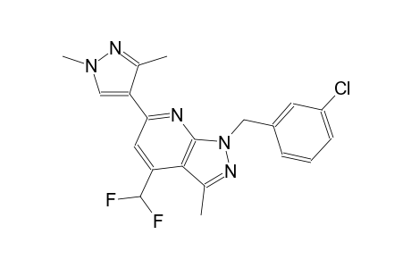 1H-pyrazolo[3,4-b]pyridine, 1-[(3-chlorophenyl)methyl]-4-(difluoromethyl)-6-(1,3-dimethyl-1H-pyrazol-4-yl)-3-methyl-