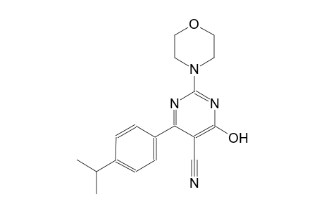 4-hydroxy-6-(4-isopropylphenyl)-2-(4-morpholinyl)-5-pyrimidinecarbonitrile