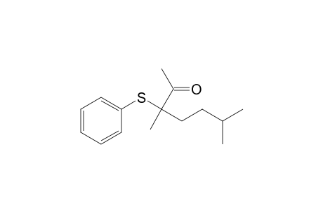 2-Heptanone, 3,6-dimethyl-3-(phenylthio)-