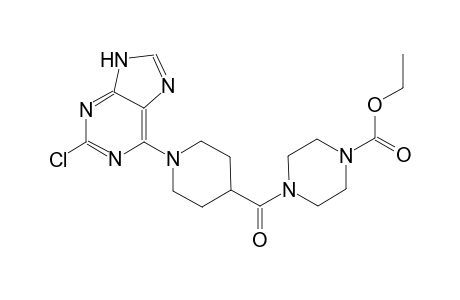 1-piperazinecarboxylic acid, 4-[[1-(2-chloro-9H-purin-6-yl)-4-piperidinyl]carbonyl]-, ethyl ester