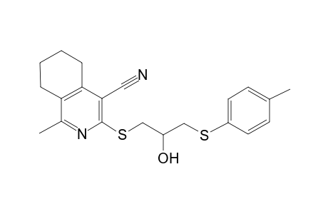 1-Methyl-3-[3-(4-methylphenyl)sulfanyl-2-oxidanyl-propyl]sulfanyl-5,6,7,8-tetrahydroisoquinoline-4-carbonitrile