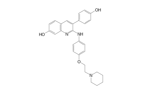 3-(4-hydroxyphenyl)-2-(4-(2-(1-piperidine)ethoxy)aniline)quinoline-7-phenol