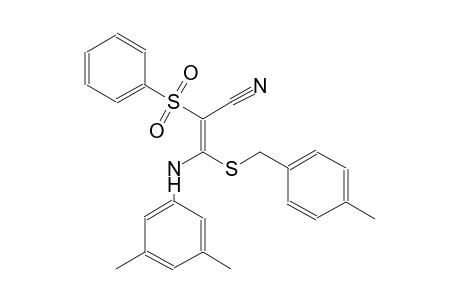 2-propenenitrile, 3-[(3,5-dimethylphenyl)amino]-3-[[(4-methylphenyl)methyl]thio]-2-(phenylsulfonyl)-, (2E)-