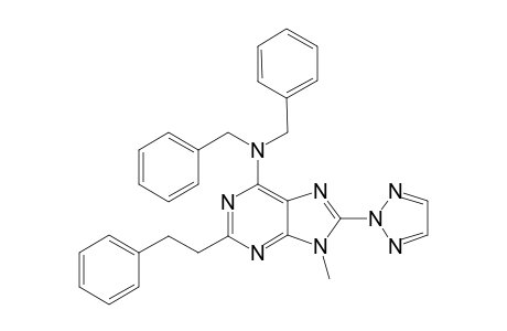 Dibenzyl-(9-methyl-2-phenethyl-8-[1,2,3]triazol-2-yl-9H-purin-6-yl)-amine