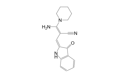 (2Z)-3-amino-2-[(E)-(3-oxo-1,3-dihydro-2H-indol-2-ylidene)methyl]-3-(1-piperidinyl)-2-propenenitrile
