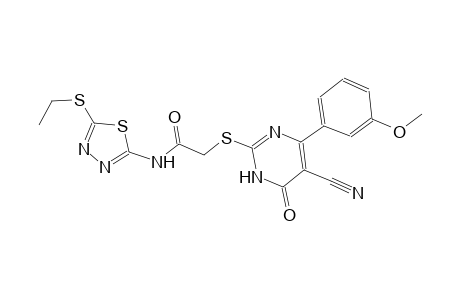 2-{[5-cyano-4-(3-methoxyphenyl)-6-oxo-1,6-dihydro-2-pyrimidinyl]sulfanyl}-N-[5-(ethylsulfanyl)-1,3,4-thiadiazol-2-yl]acetamide