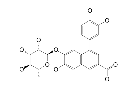 3-CARBOXY-6-METHOXY-1-(3',4'-DIHYDROXYPHENYL)-NAPHTHALENE-7-O-ALPHA-L-RHAMNOPYRANOSIDE
