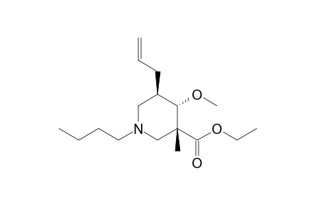 Ethyl (3R*,4S*,5R*)-1-butyl-4-methoxy-3-methyl-5-allylpiperidine-3-carboxylate