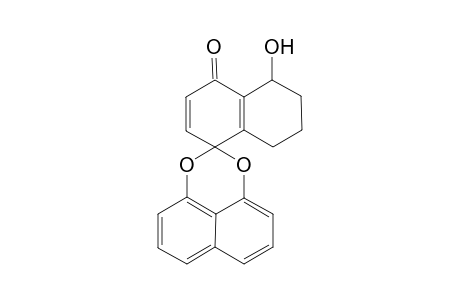 (+-)-8-Hydroxy-1-oxo-1,4,5,6,7,8-hexahydronaphthalene-4-spiro-2'-naphtho[1",8"-de][1',3']-dioxin