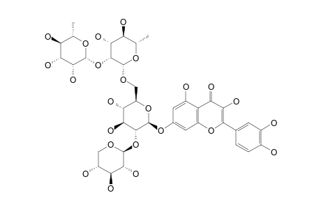 QUERCETIN-7-O-BETA-D-GLUCOPYRANOSYL-[(1->6)-ALPHA-L-RHAMNOPYRANOSYL-(1->2)-ALPHA-L-RHAMNOPYRANOSYL]-(1->2)-BETA-D-XYLOPYRANOSIDE