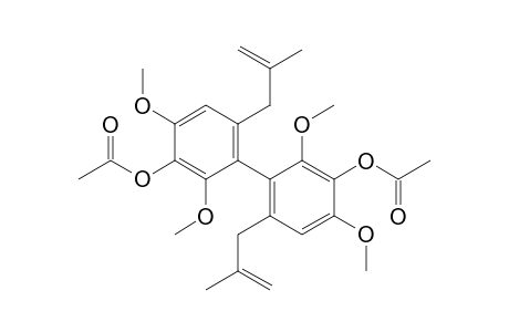 3,3'-diacetoxy-2,2',4,4'-tetramethoxy-6,6'-bis(2-methylprop-2-enyl)biphenyl