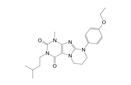 9-(4-ethoxyphenyl)-3-isopentyl-1-methyl-6,7,8,9-tetrahydropyrimido[2,1-f]purine-2,4(1H,3H)-dione