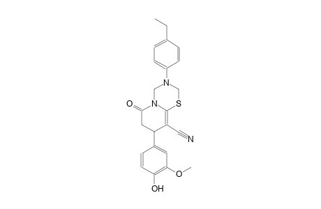 2H,6H-pyrido[2,1-b][1,3,5]thiadiazine-9-carbonitrile, 3-(4-ethylphenyl)-3,4,7,8-tetrahydro-8-(4-hydroxy-3-methoxyphenyl)-6-oxo-