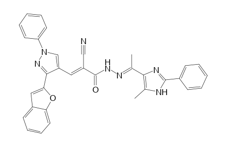 3-[3-(Benzofuran-2-yl)-1-phenyl-1H-pyrazol-4-yl]-2-cyano-N'-[1-(5-methyl-2-phenyl-1H-imidazol-4-yl)ethylidene]acrylohydrazide