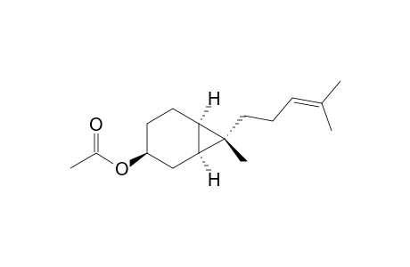 Bicyclo[4.1.0]heptan-3-ol, 7-methyl-7-(4-methyl-3-pentenyl)-, acetate, (1.alpha.,3.beta.,6.alpha.,7.alpha.)-(.+-.)-
