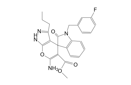 methyl 6'-amino-1-(3-fluorobenzyl)-2-oxo-3'-propyl-1'H-spiro[indoline-3,4'-pyrano[2,3-c]pyrazole]-5'-carboxylate