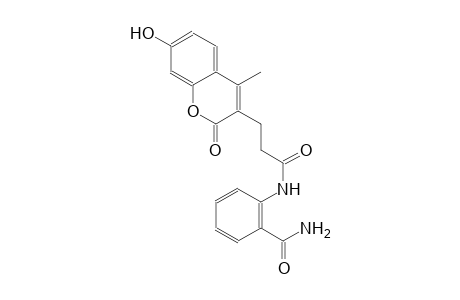 2H-1-benzopyran-3-propanamide, N-[2-(aminocarbonyl)phenyl]-7-hydroxy-4-methyl-2-oxo-