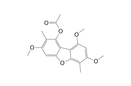 1-Dibenzofuranol, 3,7,9-trimethoxy-2,6-dimethyl-, acetate