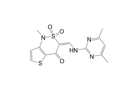3-[(4,6-Dimethylpyrimidin-2-ylamino)methylene]-1-methyl-2,2-dioxo-2,3-dihydro-1H-2.lambda.(6)-thieno[3,2-c][1,2]thiazin-4-one