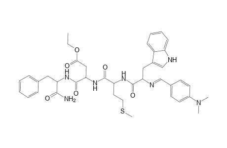 L-Phenylalaninamide, N-[[4-(dimethylamino)phenyl]methylene]-L-tryptophyl-L-methionyl-L-.alpha.-aspartyl-, ethyl ester