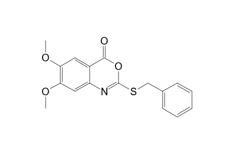 2-THIOBENZYL-6,7-DIMETHOXY-4H-3,1-BENZOXAZIN-4-ONE