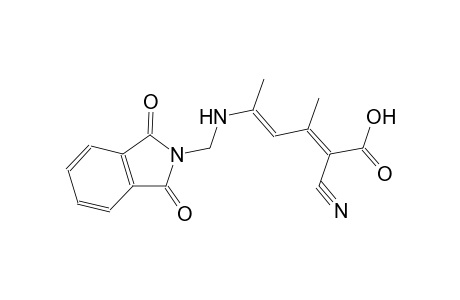 2,4-hexadienoic acid, 2-cyano-5-[[(1,3-dihydro-1,3-dioxo-2H-isoindol-2-yl)methyl]amino]-3-methyl-, (2E,4E)-