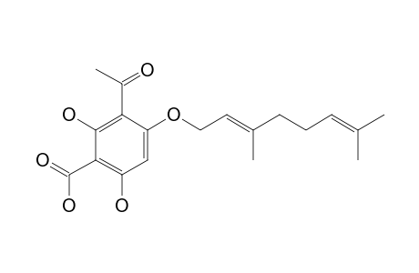 (E)-3-ACETYL-4-(3,7-DIMETHYLOCTA-2,6-DIENOYLOXY)-2,6-DIHYDROXYBENZOIC_ACID