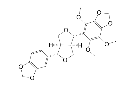 ECBOLIN-A;6-(3,4-METHYLENEDIOXYPHENYL)-2-(2,5,6-TRIMETHOXY-3,4-METHYLENEDIOXYPHENYL)-3,7-DIOXABICYCLO-[3.3.0]-OCTANE