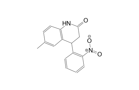 2(1H)-quinolinone, 3,4-dihydro-6-methyl-4-(2-nitrophenyl)-