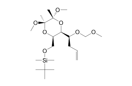 (-)-(2R,1'S,3R,5R,6R)-3-TERT.-BUTYLDIMETHYLSILYLOXYMETHANOL-5,6-DIMETHOXY-2-(1'-METHOXYMETHYLHYDROXY-BUT-3'-ENE-1'-YL)-5,6-DIMETHYL-1,4-DIOXANE