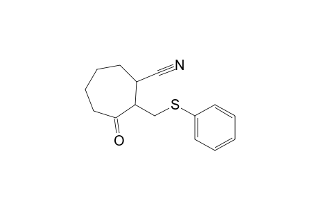 Cycloheptanecarbonitrile, 3-oxo-2-[(phenylthio)methyl]-