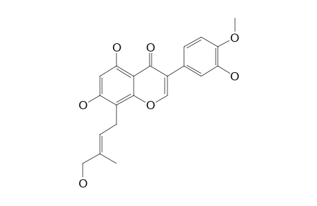 GANCAONIN-D;8-(E-3-HYDROXYMETHYL-2-BUTENYL)-4'-METHOXY-3',5,7-TRIHYDROXYISOFLAVONE