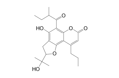 7H-Furo[2,3-f][1]benzopyran-7-one, 2,3-dihydro-4-hydroxy-2-(1-hydroxy-1-methylethyl)-5-(2-methyl-1-oxobutyl)-9-propyl-