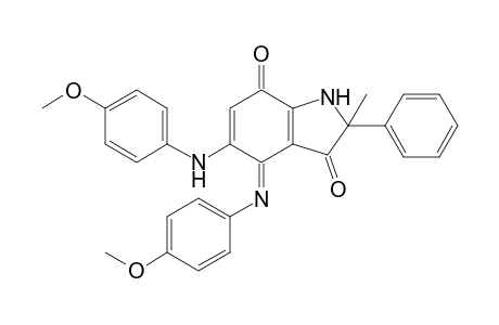 4-(p-methoxyphenylimino)-5-(p-methoxyphenylamino)-2-methyl-2-phenyl-3,7-dihydro-2H-indole-3,7-dione