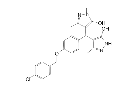 4-[{4-[(4-chlorobenzyl)oxy]phenyl}(5-hydroxy-3-methyl-1H-pyrazol-4-yl)methyl]-3-methyl-1H-pyrazol-5-ol