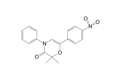 2,3-DIHYDRO-2,2-DIMETHYL-6-(p-NITROPHENYL)-4-PHENYL-4H-1,4-OXAZIN-3-ONE