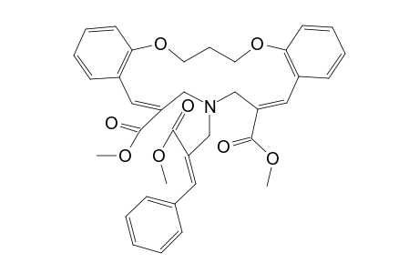 Dimethyl 8,9,18,19-tetrahydro-8-(2'-methoxycarbonyl-3'-phenylprop-2'-enyl)-7H,17H-dibenzo[f,o][14,20,8]dioxazacyclohexadecine-6,10-dicarboxylate
