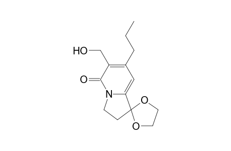 2',3'-Dihydro-6'-(hydroxymethyl)-5'-oxo-7'-propylspiro[1,3-dioxolane-2,1'(5'H)-indolizine]